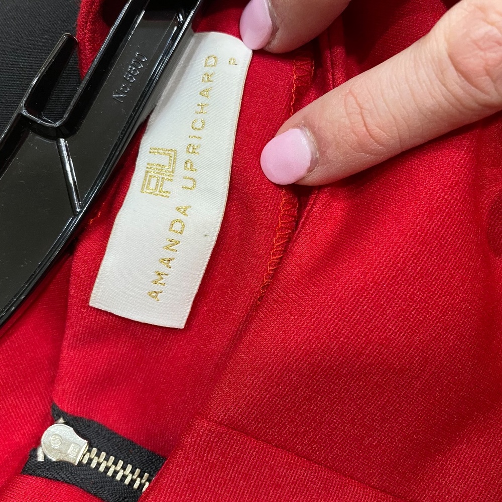 Amanda Uprichard Red Ponti Long Sleeve Dress size xs - Picture 5 of 6